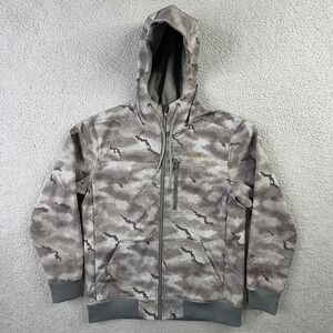 Simms Fishing Products Hex Camo Full Zip Fleece Lined Hoodie Gray Mens Medium